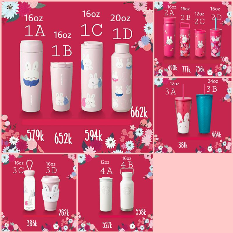 TUMBLER STARBUCKS SUMMER EDITION 2022 CNY 2023 WATER BUNNY UNWIND REWARD STAINLESS STEEL WATER BOTTL