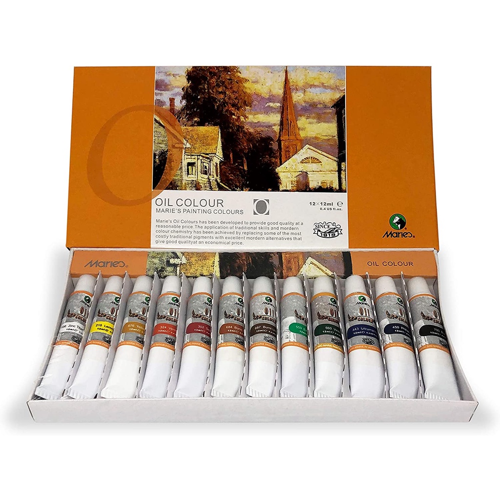 

Oil Colour Marie's 12x12ml / Cat Minyak Marie''s 12 warna @12ml