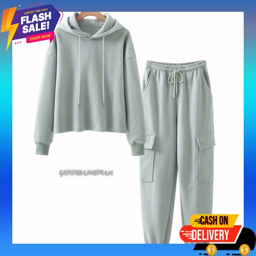 Baju Setelan Wanita Terbaru Ootd Korean Style Outfit Hijab Kekinian Yuri 3In1 Set Baju Dan Celana Wa