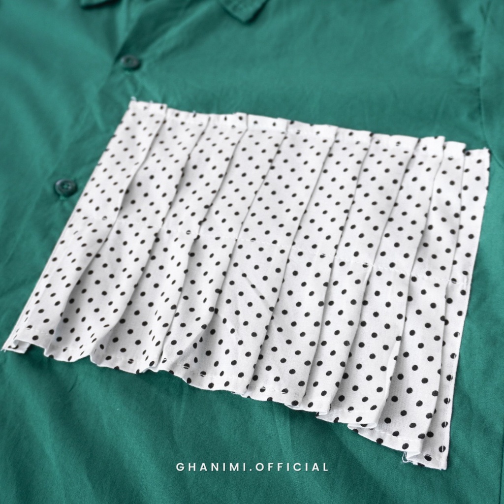 Ghanimi - Jolie Shirt / Kemeja Polos Polkadot / Kemeja Kerja / Kemeja Santai / Kemeja Casual / Kemeja Motif / Kemeja Unik