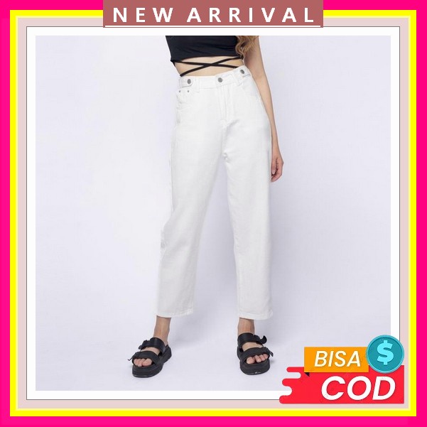 Jeans Wanita Highwaist Hitam / Celana Jeans Kulot Wanita Loose Import Jeans 7111 - High Waist Jeans 