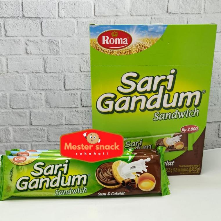 

TERLARIS BRANDS FESTIVAL Roma Sari Gandum Sandwich Coklat 39 gram (1 pack isi 12 pcs) ,.,.,.,.,.,