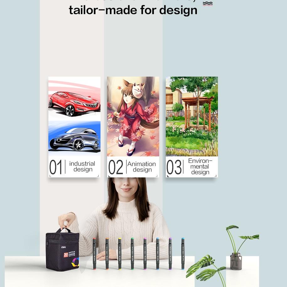 

AHC7-3HAI1 Deli Sketch Marker 2 Tip E70806 ❃