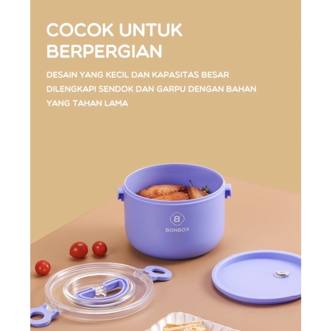 BONBOX Kotak Makan/Lunch Box Microwaveable Portabel Elegant Dan Praktis Bahan PP Food Grade