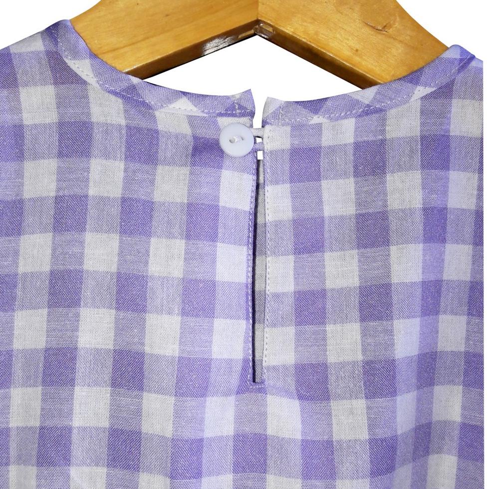 Baju bayi cewek lilac dress baby perempuan premium kotak-kotak usia 6bulan -3tahun "LC.11De22l"