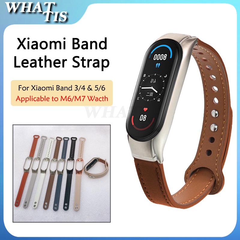 New Xiaomi Band Leather Strap Mi Band 3 4 5 6 Strap M6 M7 Smartwatch Replacement Band