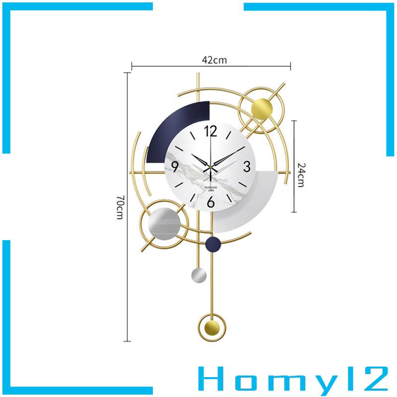 [HOMYL2] Jam Dinding Silent Dioperasikan Baterai Bahan Metal Tidak Berdetak Untuk Dekorasi Rumah Kantor