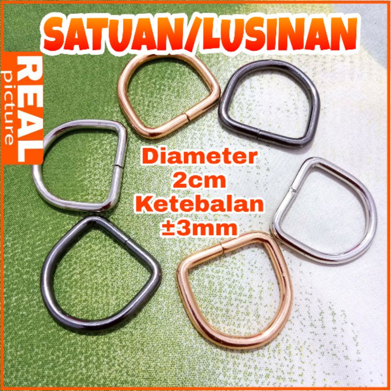 RING D 2CM TAS DOMPET BESI NICKLE SATUAN - Kattelaurents