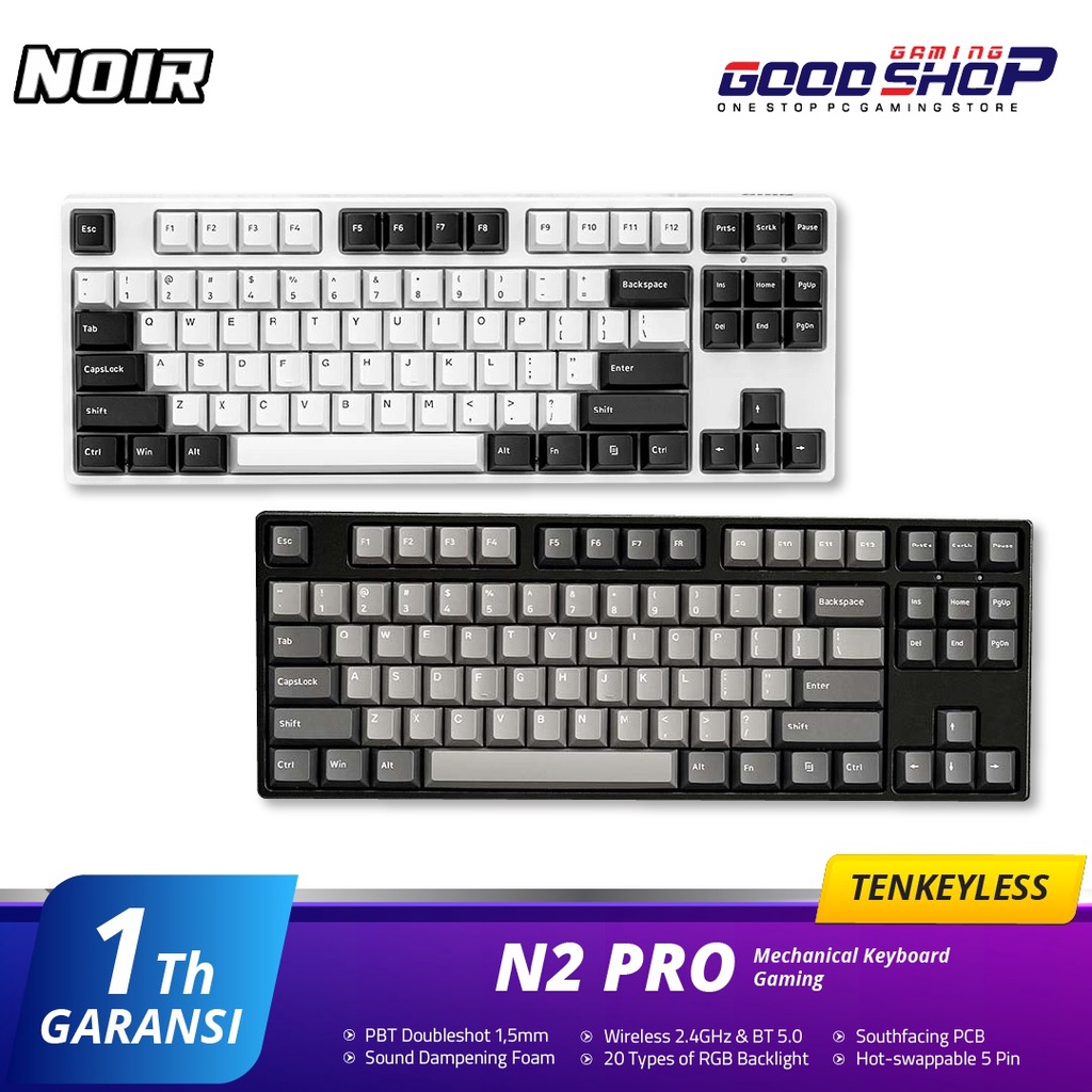 Noir N2 Pro - TKL Layout Southfacing Hot-Swap RGB - Gaming Keyboard