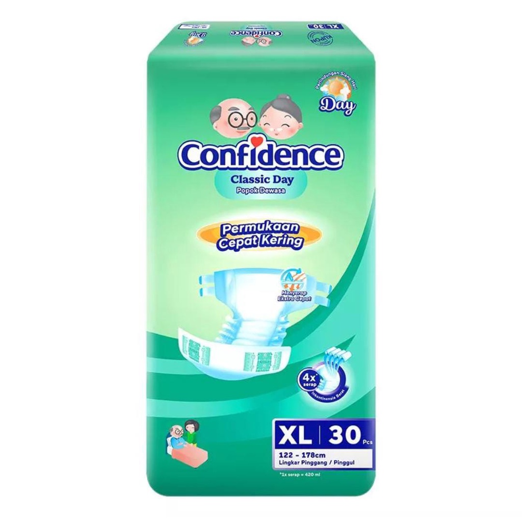 Popok dewasa Confidence Popok Perekat Classic Day/ Night M30 L 30 XL30