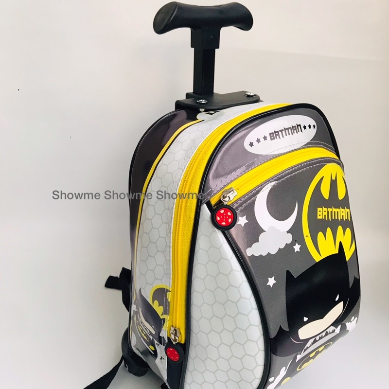 SHOWME TROLI - TROLLEY DORONG TAS ANAK SEKOLAH PAUD - TK KARAKTER BATMAN CUTE