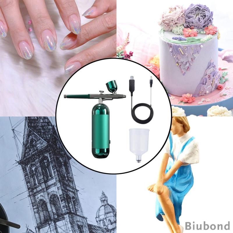 [Biubond] Aksesoris Set Airbrush Portable Pompa Sprayer Mini Untuk Nail Art Sepatu DIY, Lukisan Makeup