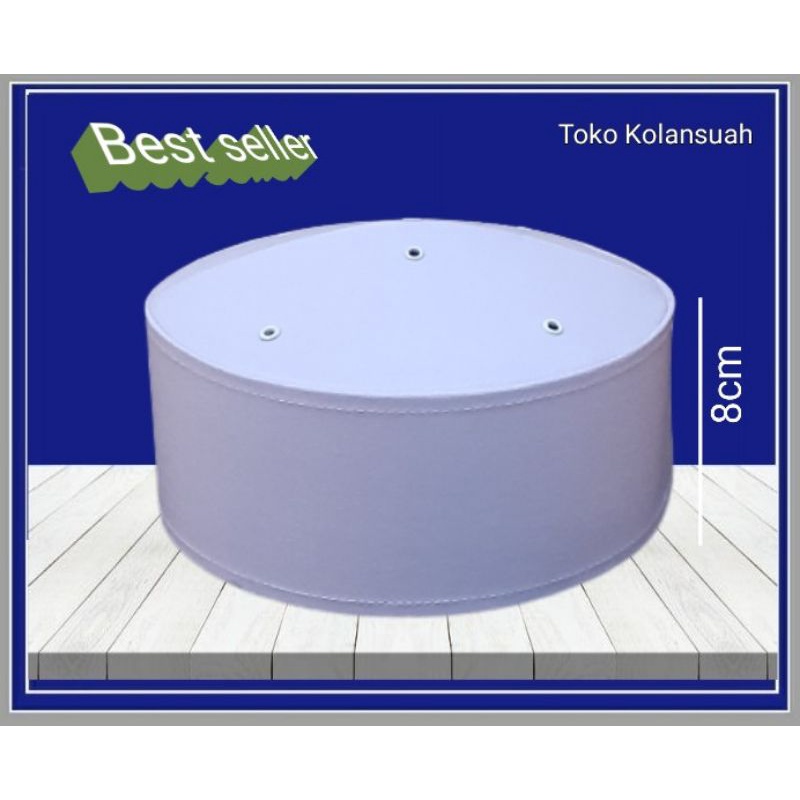 peci putih polos tinggi 8cm