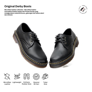 Sepatu Boots Pria Portee Goods Original Derby Hitam