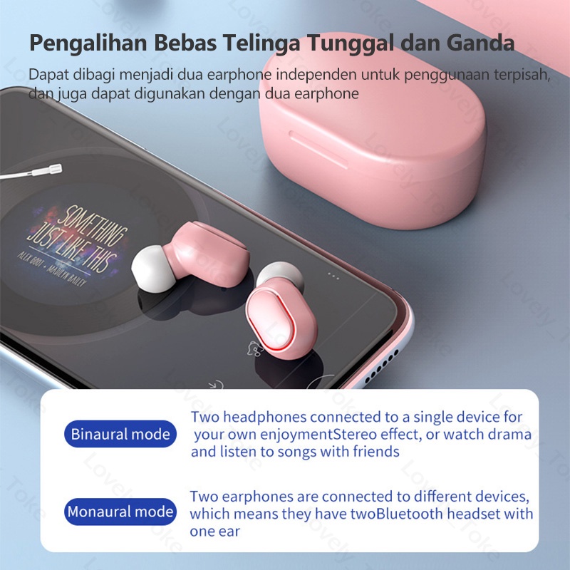 E7S TWS Earbuds Bluetooth Tampilan LED Macaron Airdots Earphone Bluetooth HiFi Stereo Smart Tombol Wireless Earphone with Mic Headset Bluetooth Handset Android Hedset Bloetooth