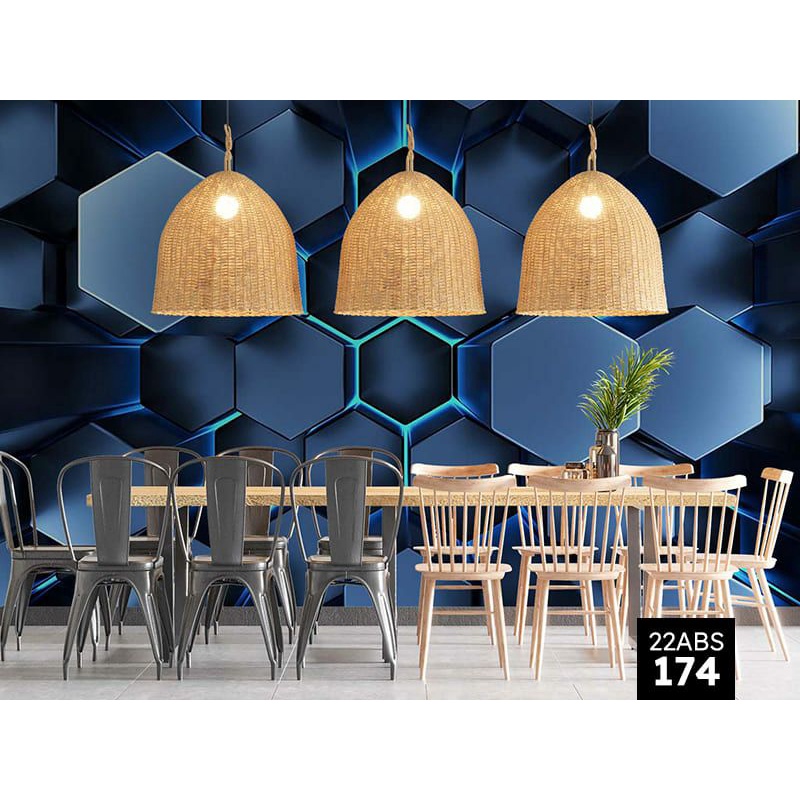 Wallpaper Dinding Motif Hexagon Wallpaper Custom 3D Motif Hexagonal