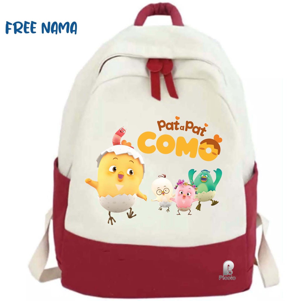 TAS RANSEL BACKPACK ANAK SEKOLAH MOTIF PAT A PAT COMO UNISEX
