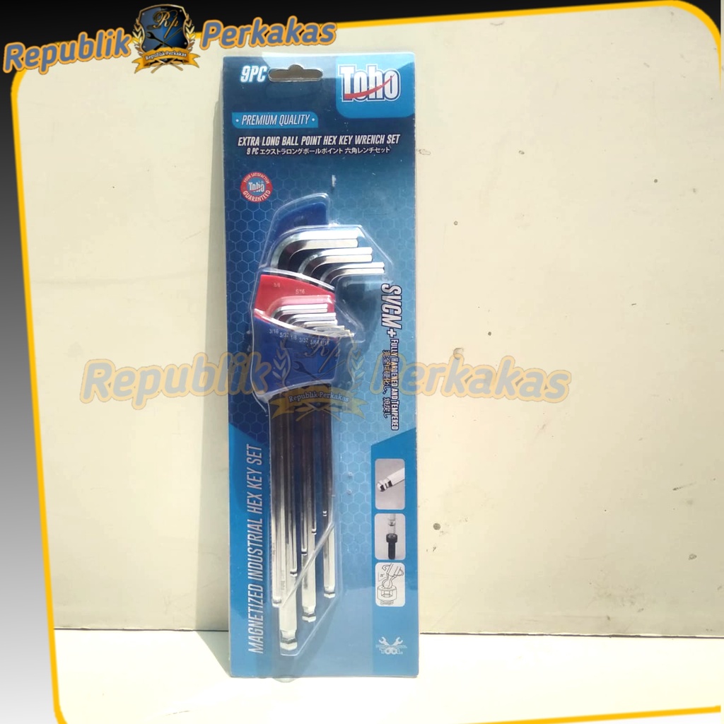 Toho Kunci LHexagonal Ballpoint Long Set 9 Pcs 5 inch