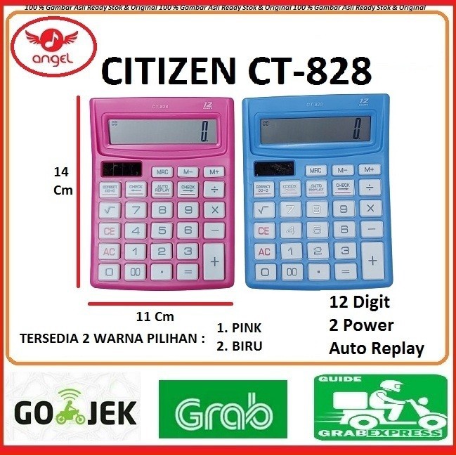 

MURAH Kalkulator Citizen 828 Warna 12Digit Check Correct / Calculator CT 828