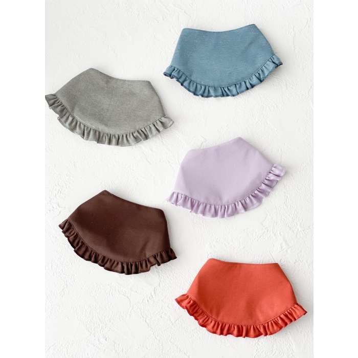 COCO POP RUFFLE BIB Tadah Liur Slabber Polos Katun Cotton