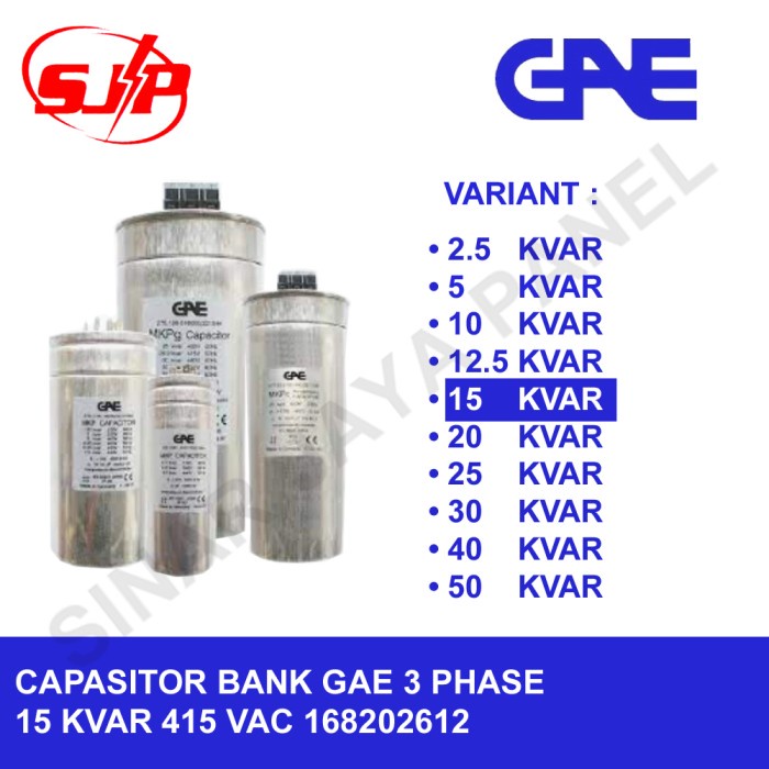 Penghemat Listrik Capasitor Kapasitor Bank Gae 15 Kvar 15Kvar 415V 3 Phase 168202612