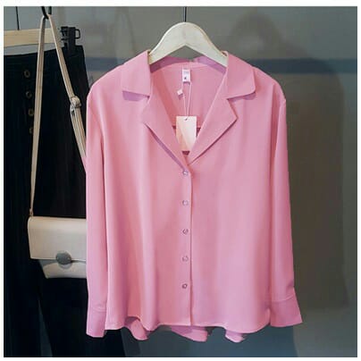 MGC blouse/blouse cewek/blouse kekinian [Emmy pink RO] blouse wanita twiscont pink