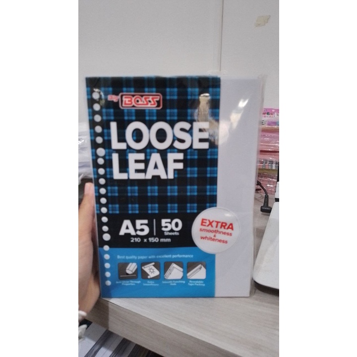 

{PUTIH POLOS} Bigboss Loose Leaf A5 50 Lembar Putih Polos
