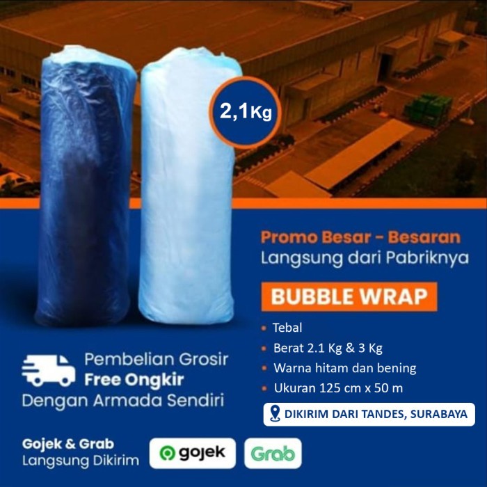 BUBBLE WRAP ROLL HITAM BENING 125 CM x 50 METER BERKUALITAS