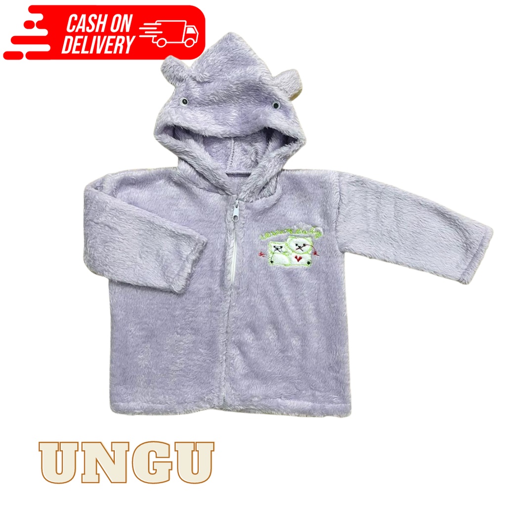 Cod Jaket Anak Perempuan Laki Model Hoodie Usia 3-12 Bulan Baju Baby Gracia