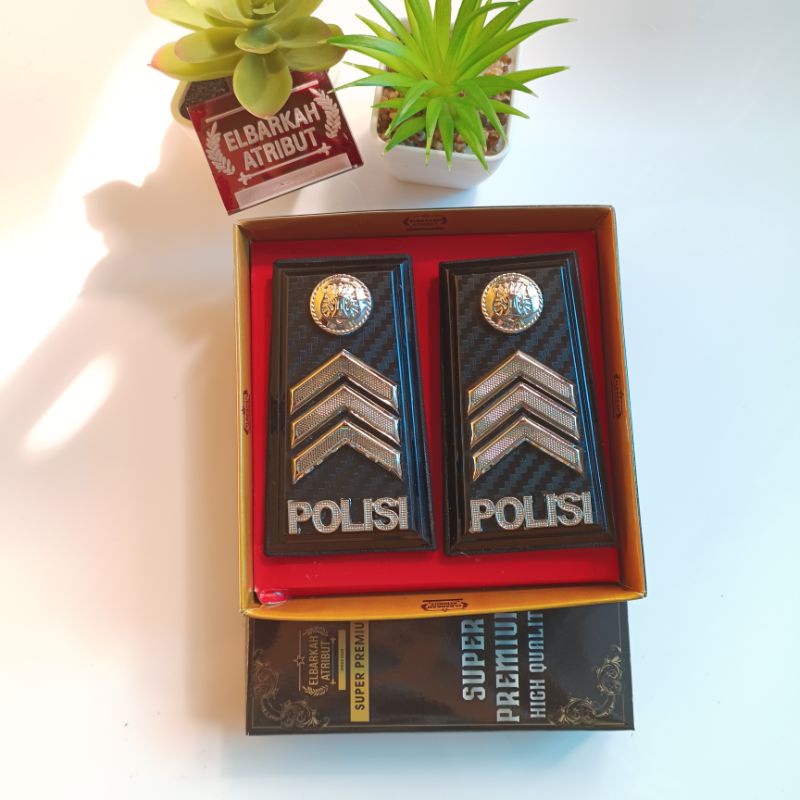 PANGKAT PDH POLRI PANGKAT BRIGADIR FULL CARBON LIS HITAM EXCLUESIVE