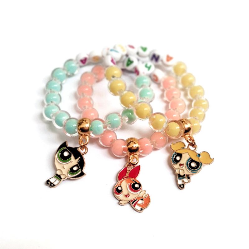 Gelang Anak Perempuan Custom Nama dengan Liontin