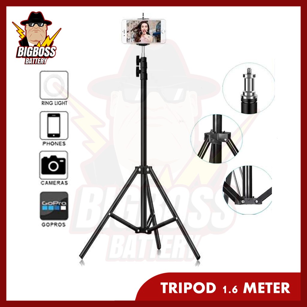 Tripod hp Selfie 3161 Tinggi 1.6 meter tripot stand untuk hp kamera lampu lighting ringlight panjang1.6meter