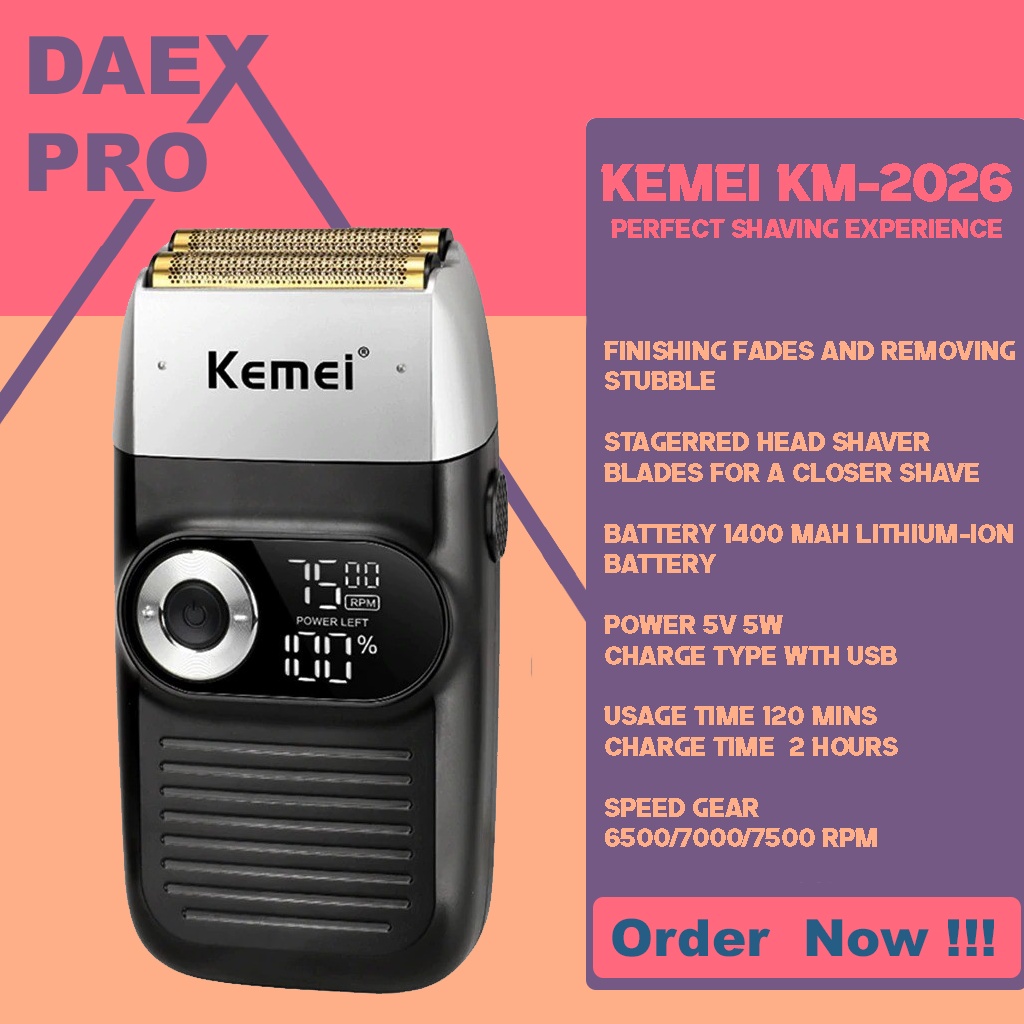 Kemei km-2026 shaver alat mesin cukur jenggot kumis shaver kemei km 2026