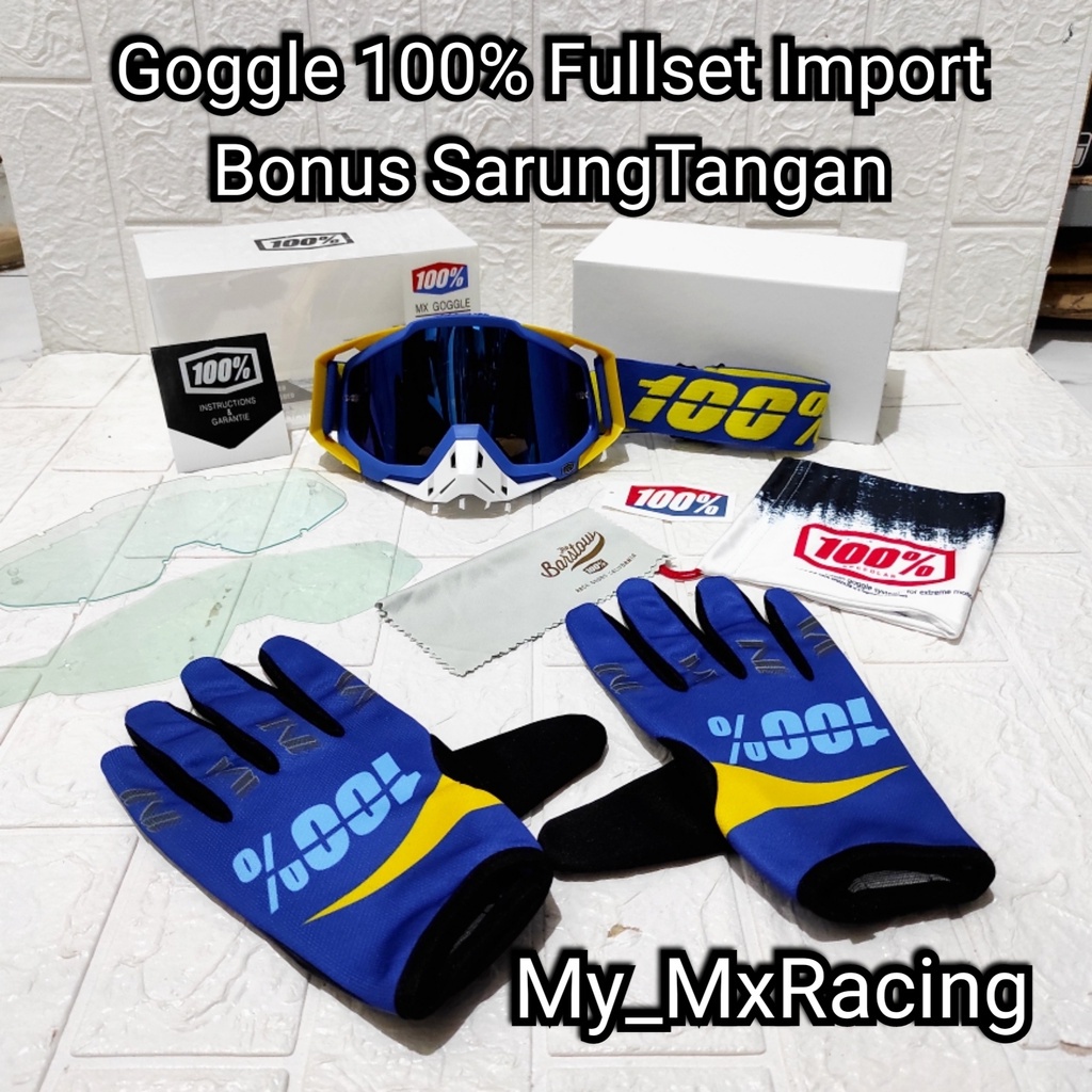 kacamata goggle trail sunmori fullset import dengan kualitas premium BONUS sarung tangan kacamata goggle trail cross terlaris fullset 010 BISA COD