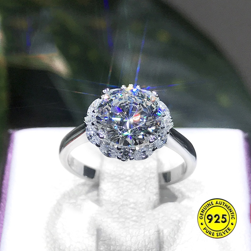 Cincin Fashion Moissanite Wanita Mewah Kadar 5karat M210