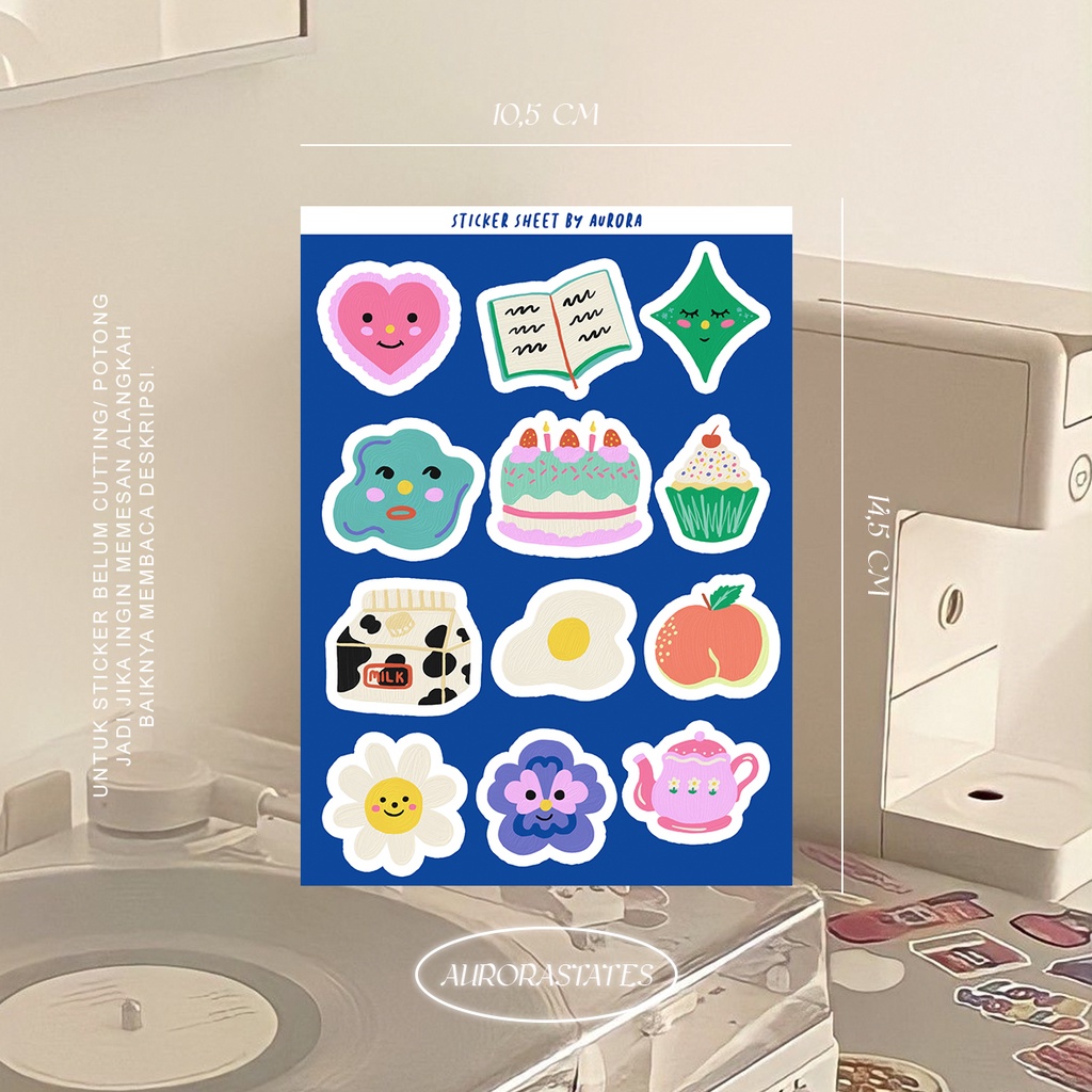 

Sticker Aesthetic Packs/ stiker buku catatan/ sticker case hp/laptop / sticker tumbler DIY /Stiicker Custom