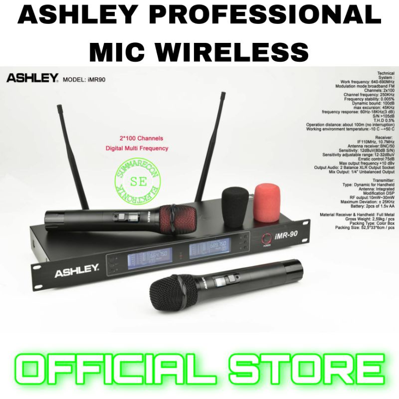 mic wireless ashley original ashley imr 90 microphone mic karaoke