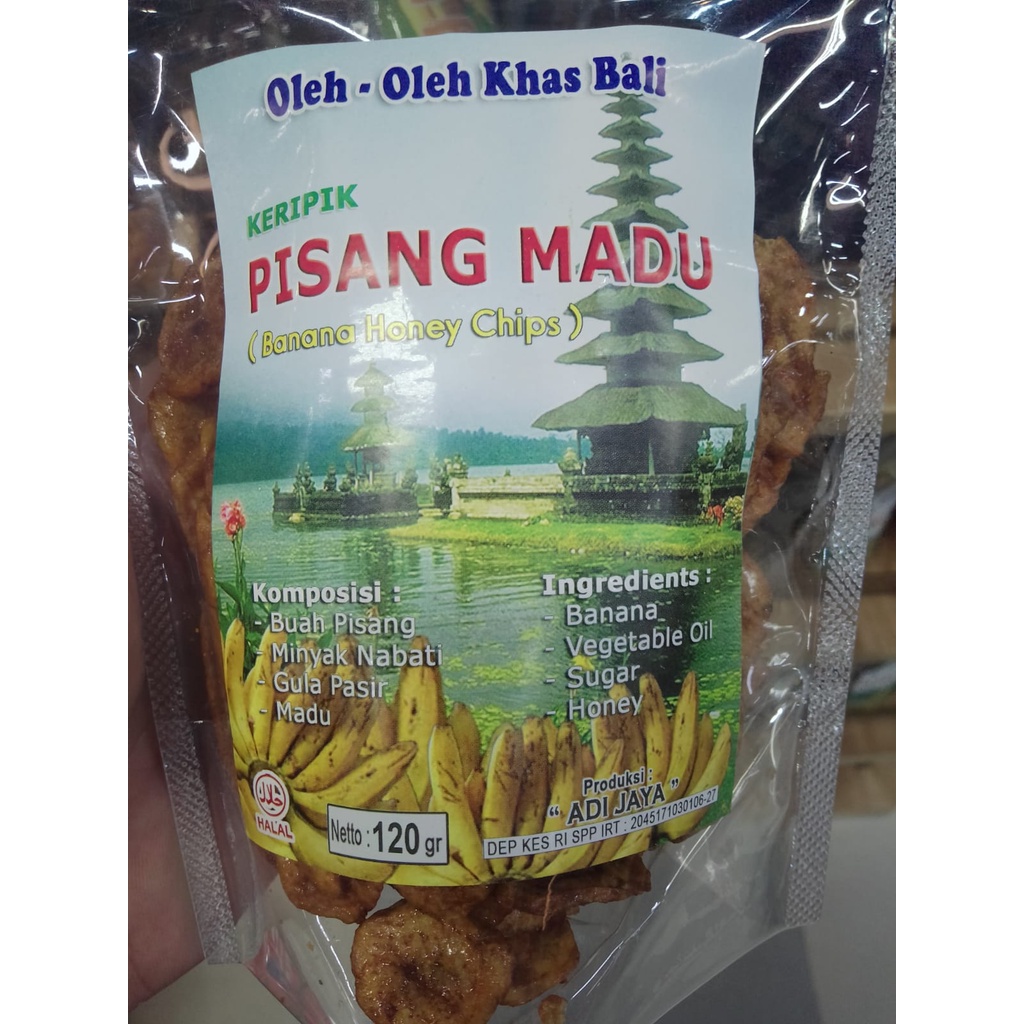 

KERIPIK PISANG MADU/HONEY BANANA CHIPS 120GR ADI JAYA ASLI KHAS BALI