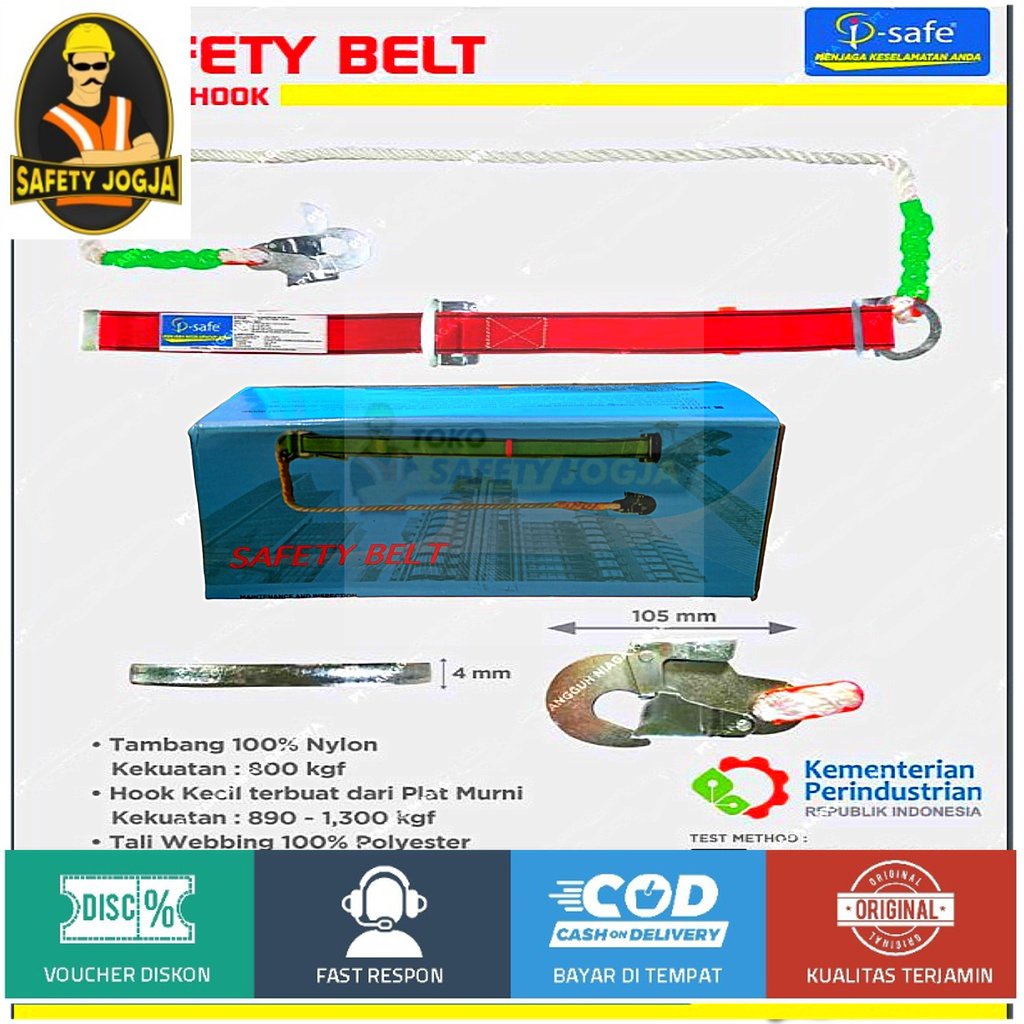 SAFETY BELT i-SAFE SINGLE HOOK KECIL (SMALL HOOK) SABUK PENGAMAN I SAFE