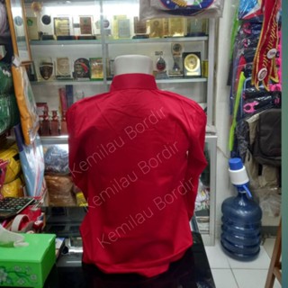 Jual Kemeja Pdi P List Hitam Lengan Panjang Kemeja Seragam Pdi Merah Shopee Indonesia