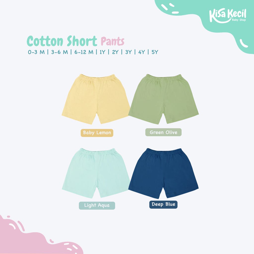 Kisa Kecil Celana Anak - Cotton Short Pants (1-6 Tahun) Celana Kasual Anak Casual Short Pants