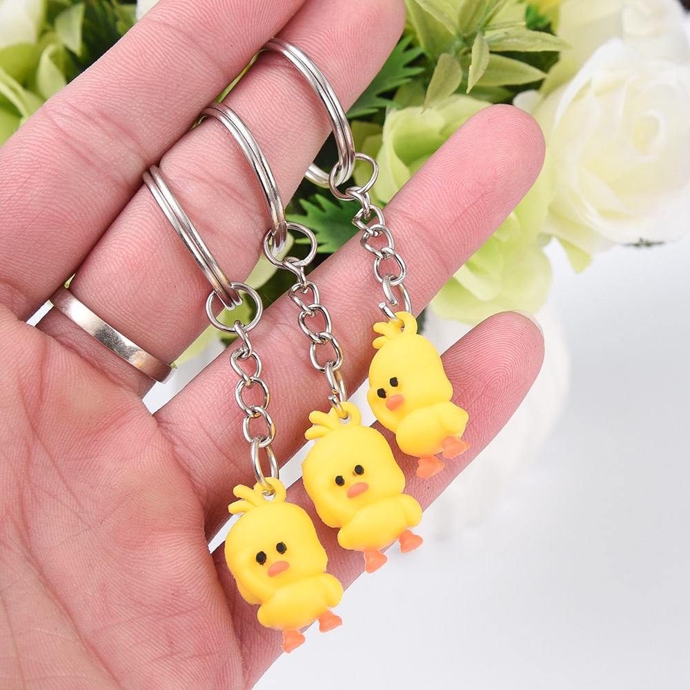 Wanita Populer Gantungan Kunci Aksesoris Untuk Gantungan Kunci Mobil, Tas Pria Key Ring Kreatif Lucu Kartun Keychain Lucu Mini Bebek Kuning Keychain Dekorasi Liontin