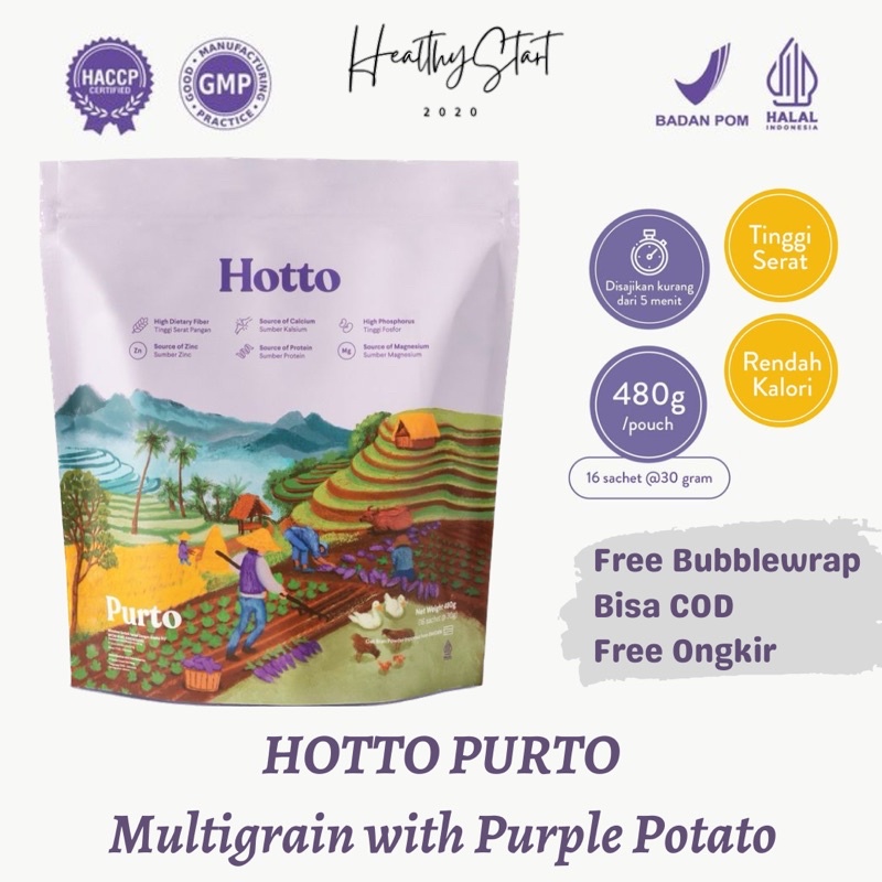 

HOTTO PURTO Sereal Atasi Diabetesi - Multigrain with Purple Potato - 1 Pouch isi 16 Sachet