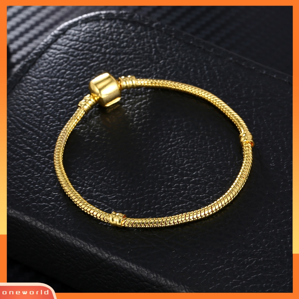 [WONE] Bangle Simple Beaded Snake Chain Women Gelang Pesona Manik-Manik Untuk Kehidupan Sehari-Hari