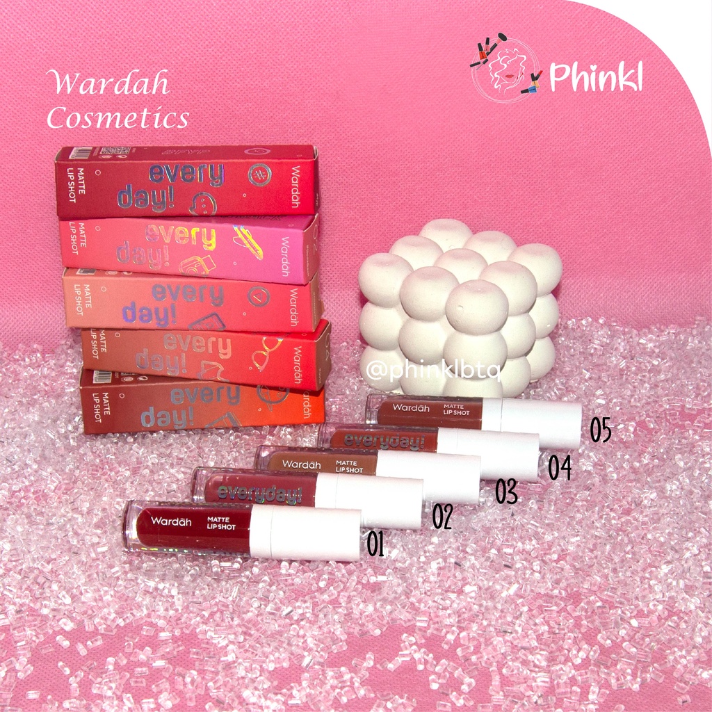 `ღ´ PHINKL `ღ´ Wardah Everyday Lip Shot lipcream matte lipstick cair mudah di blend