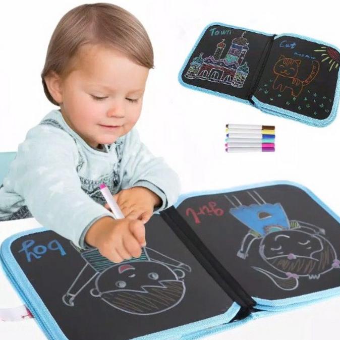 

MAINAN BUKU GAMBAR ANAK AJAIB BISA DIHAPUS ERASEABLE BONUS 12PCS BOLPEN WARNA ANTI DEBU TERLARISS...,,,,,