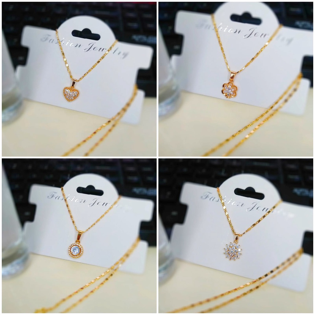 AV394 Grosir Kalung Permata Dewasa Kalung Lapis Emas Anti Karat