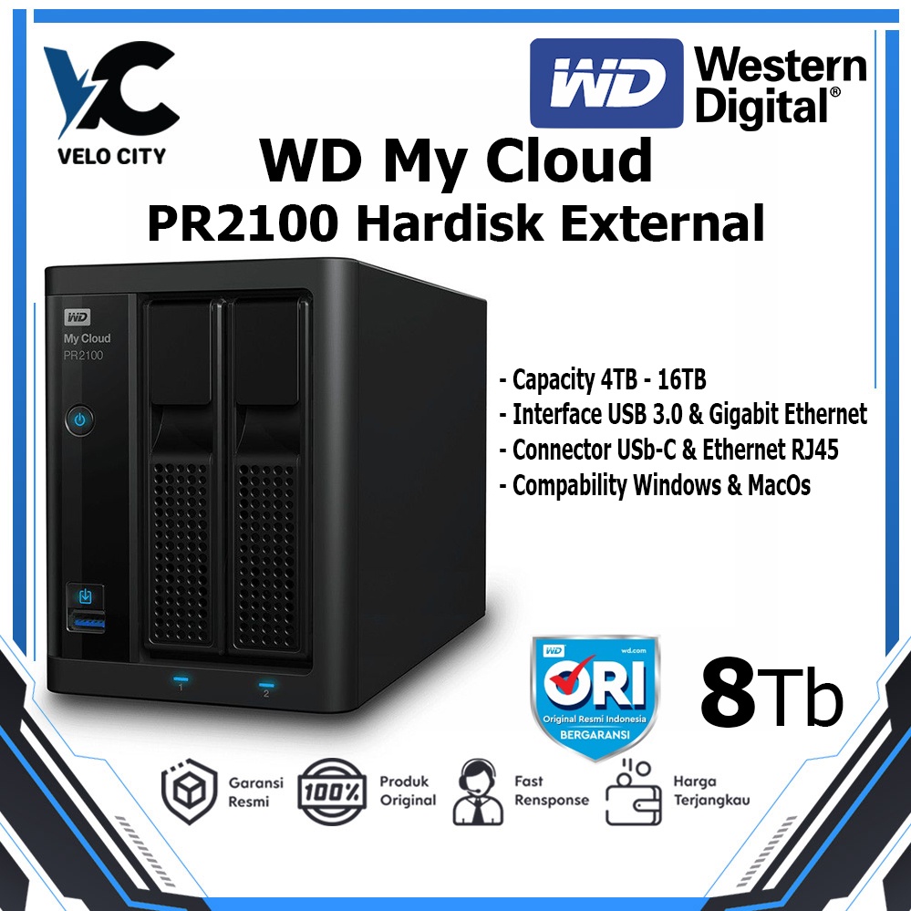 WD My Cloud Pro PR2100 4TB 8TB 12TB 16TB Harddisk External USB 3.0 MYCLOUD