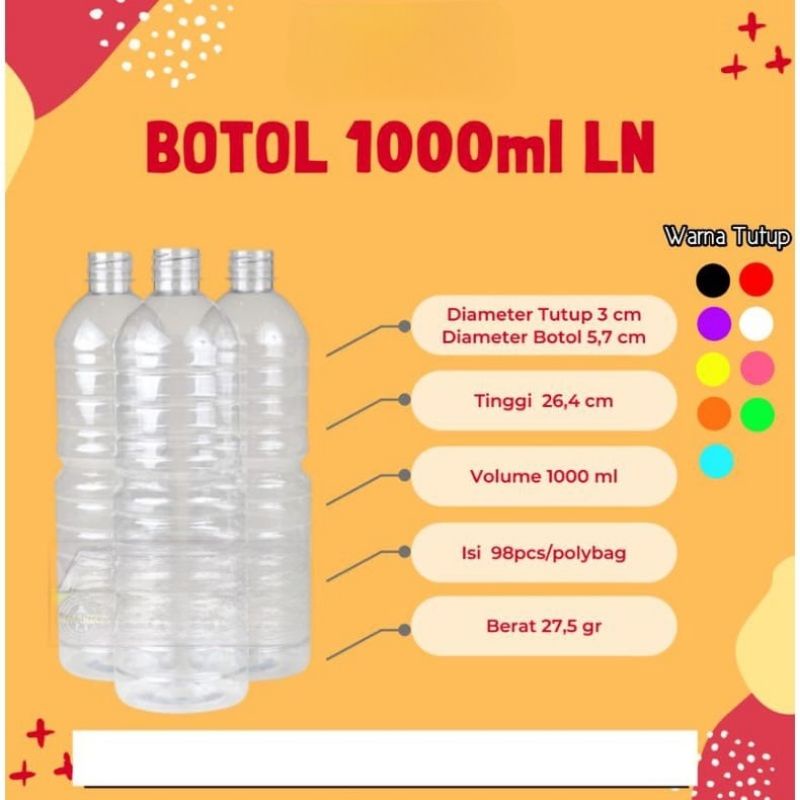 Botol Plastik 1liter Botol 1Liter Botol Isi Ulang Botol Aqua Botol Kemasan Botol 1L