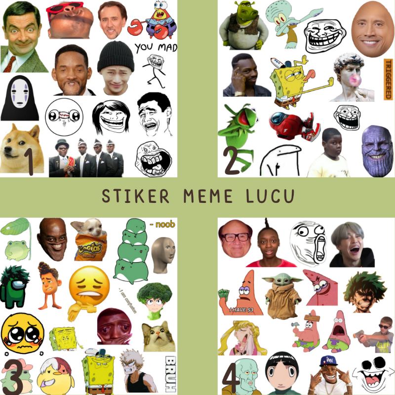 

30 pcs Stiker Meme Lucu Internet Komedi facefunny Journaling scrapbook